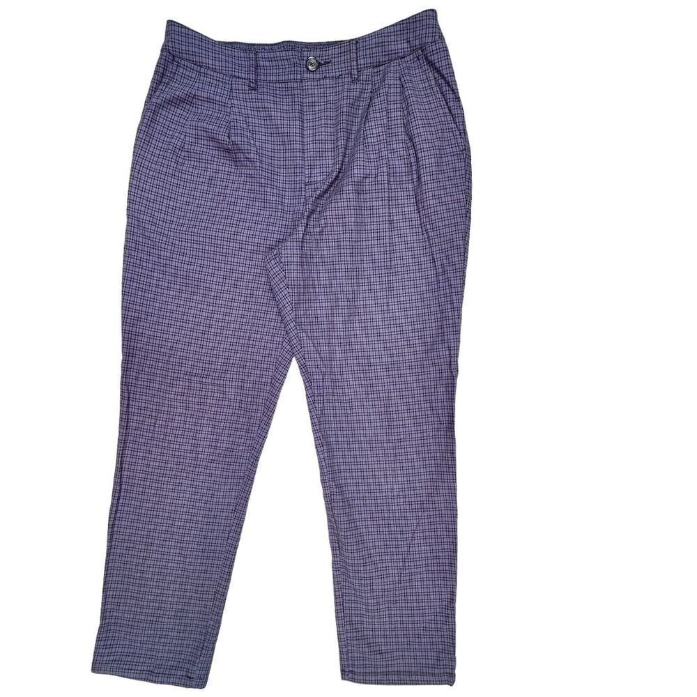 ASOS Women's Pleated Plaid Elastic Waist Dress Pants Size 30